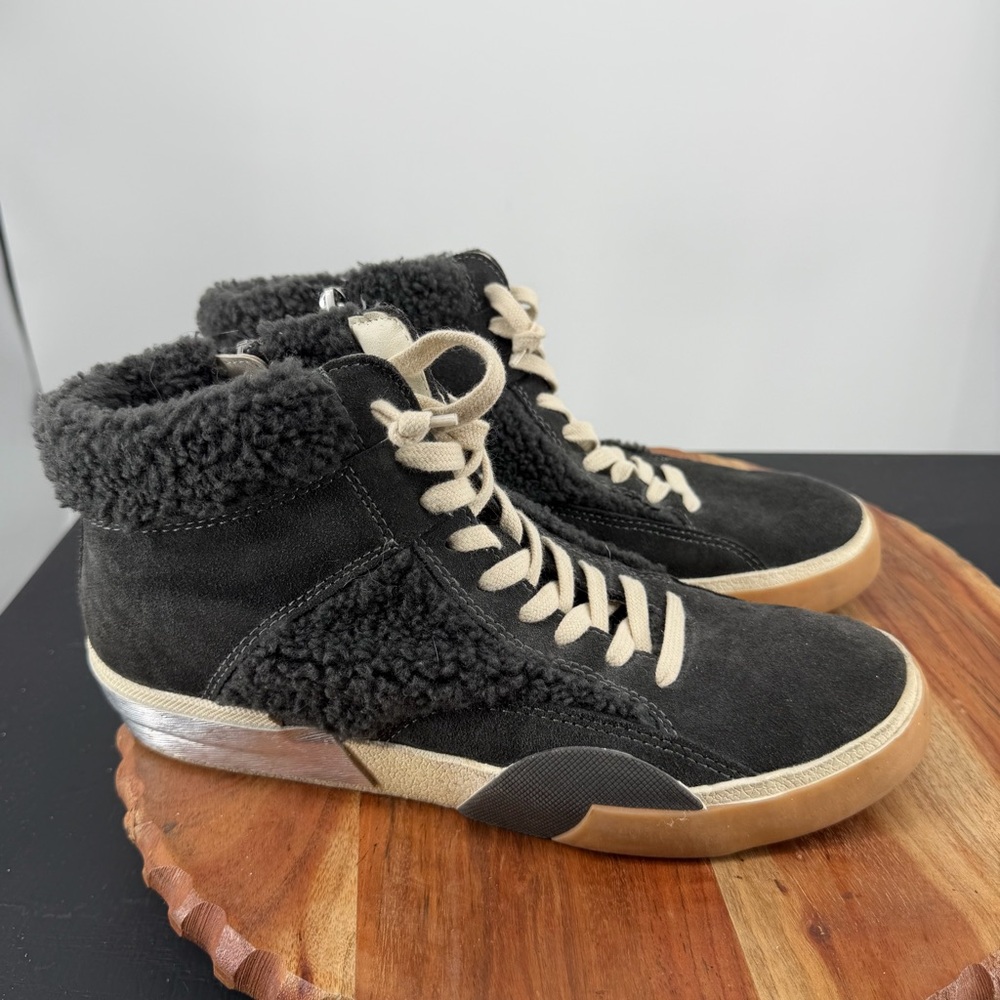 Dolce Vita Zilvia Plush sneakers high-top suede‎ upper cozy faux shearling sz 9